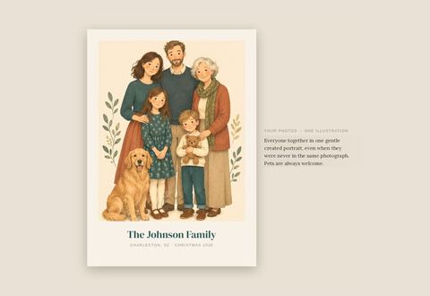 Illustrated family portrait sample